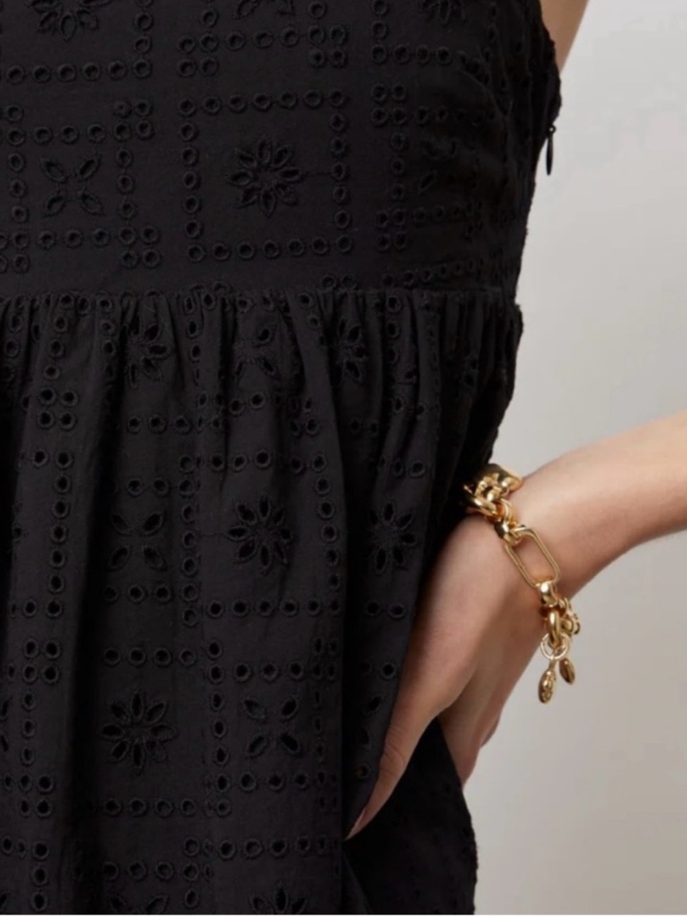 Rails Black Eyelet Maxi Dress with Spaghetti Straps - Picture 11 of 11